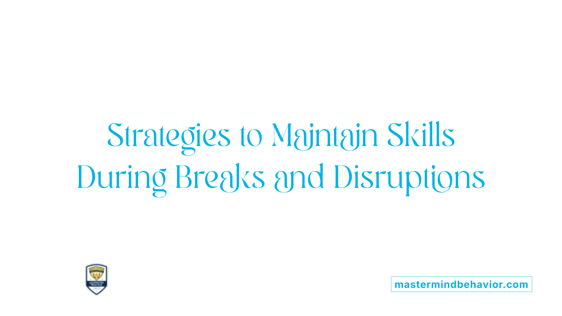 Strategies to Maintain Skills During Breaks and Disruptions