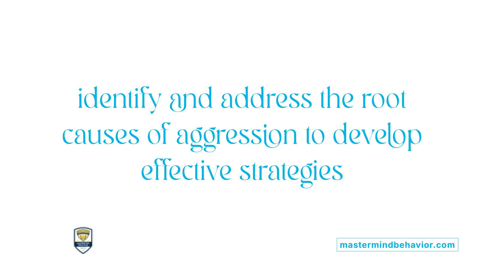  identify and address the root causes of aggression to develop effective strategies 