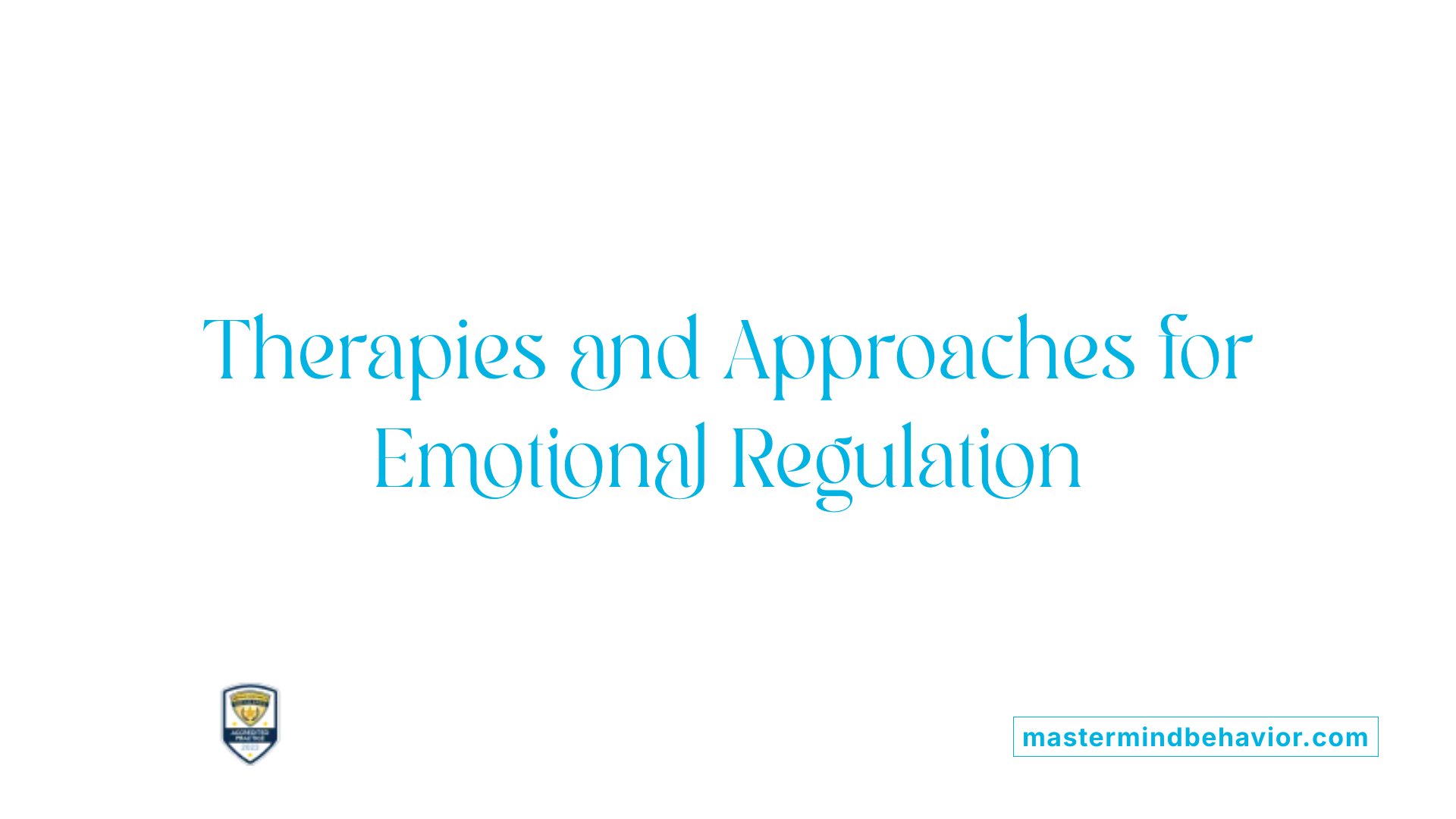 Therapies and Approaches for Emotional Regulation