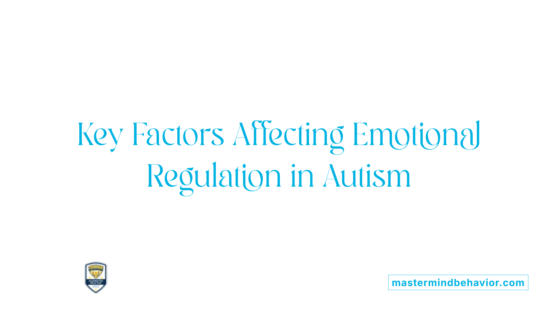Key Factors Affecting Emotional Regulation in Autism