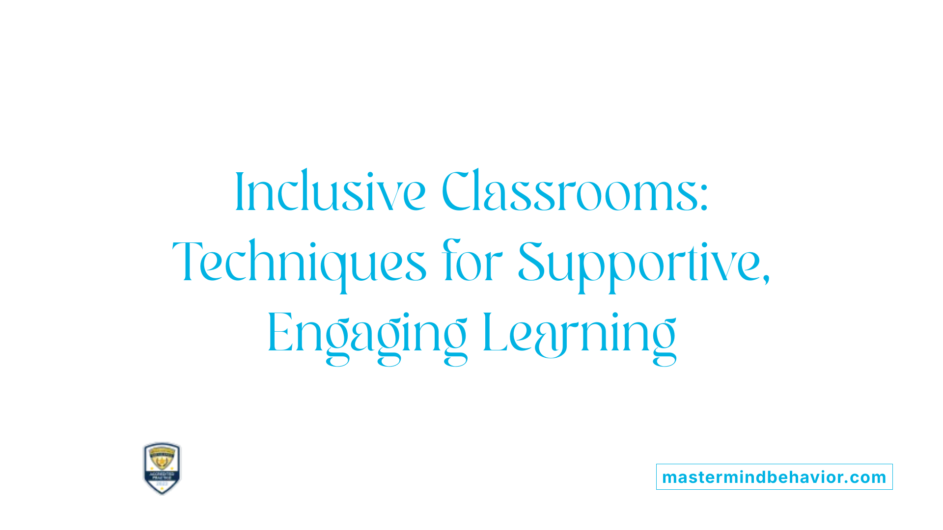 Inclusive Classrooms: Techniques for Supportive, Engaging Learning