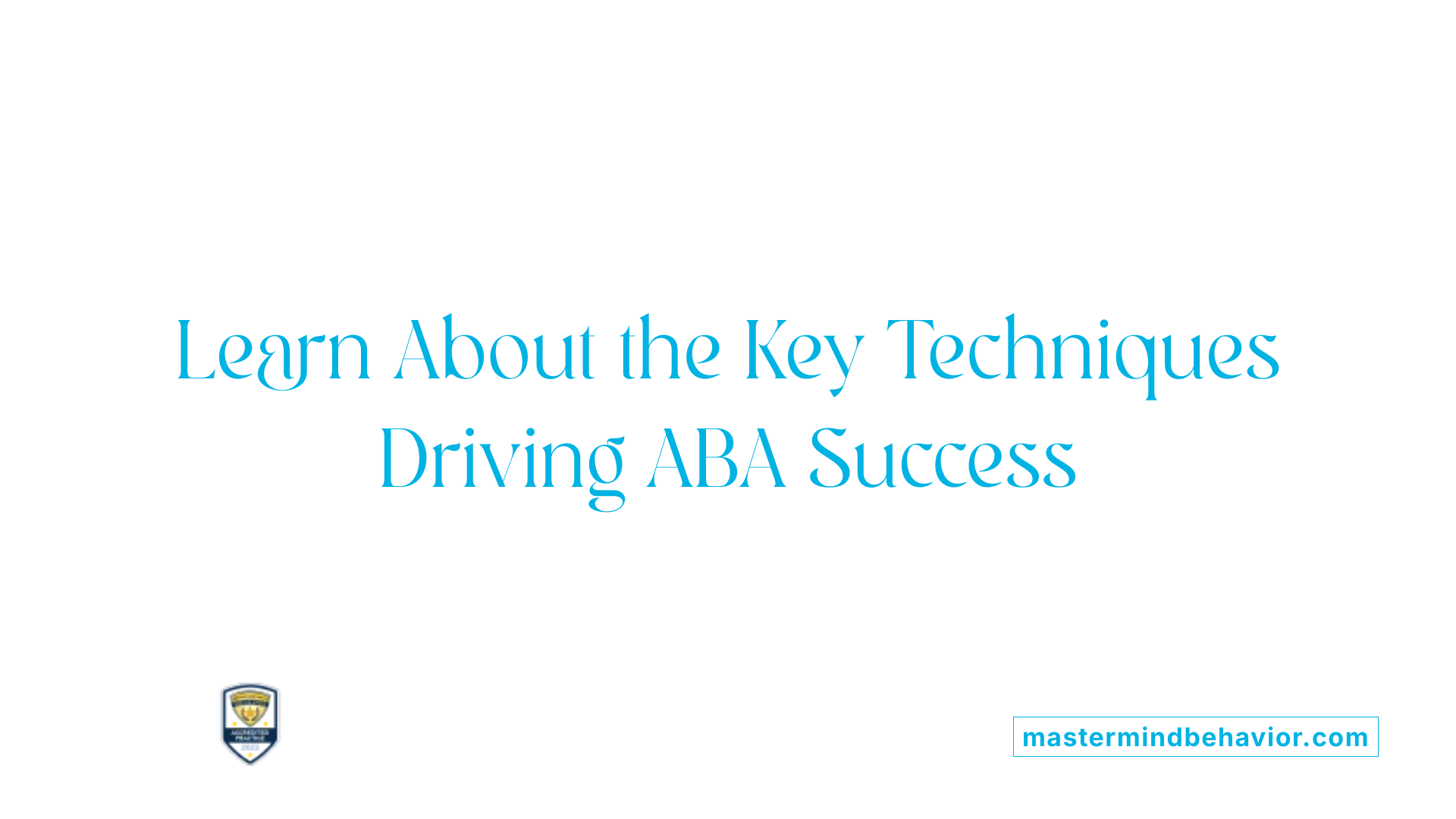 Learn About the Key Techniques Driving ABA Success
