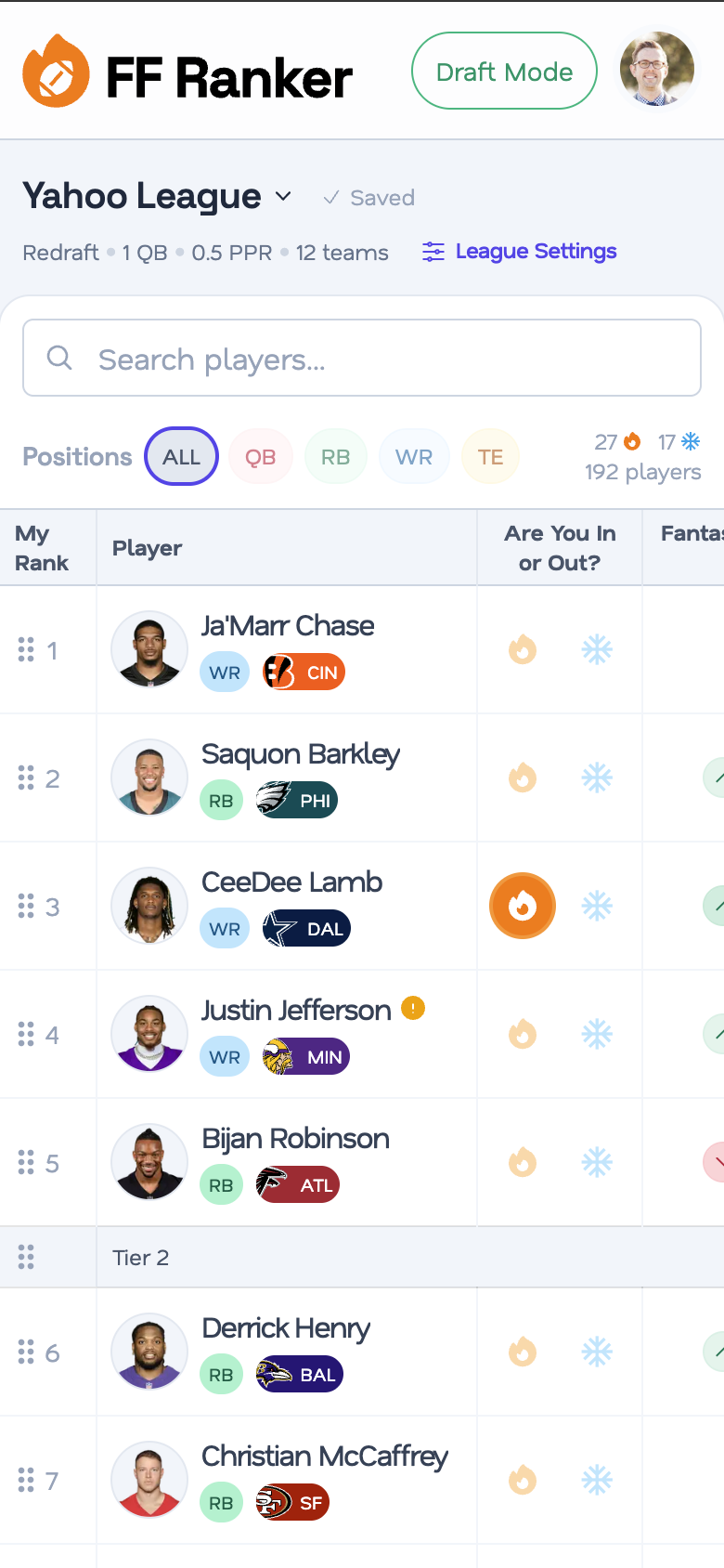 FF Ranker UI - Light Mode