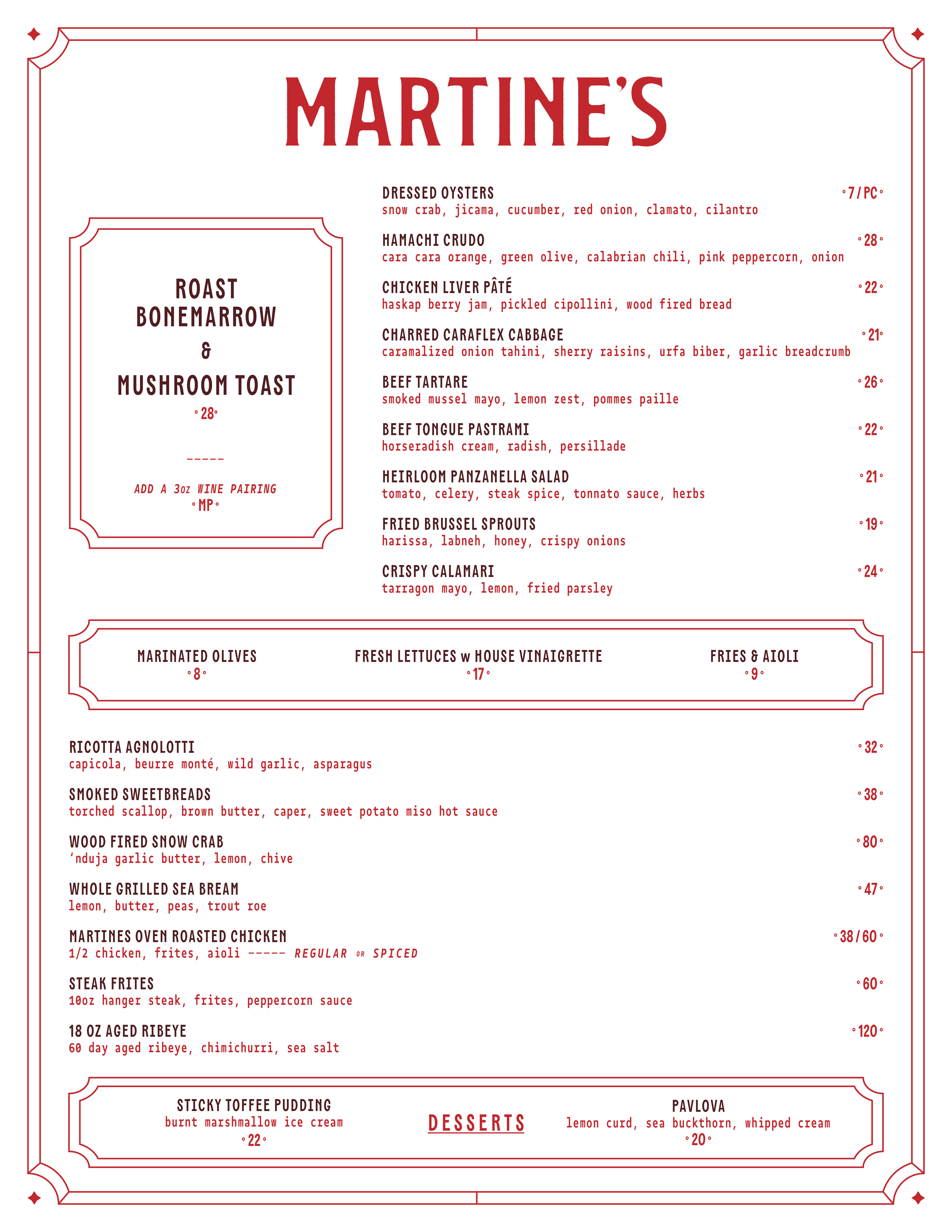 Martine's Menu