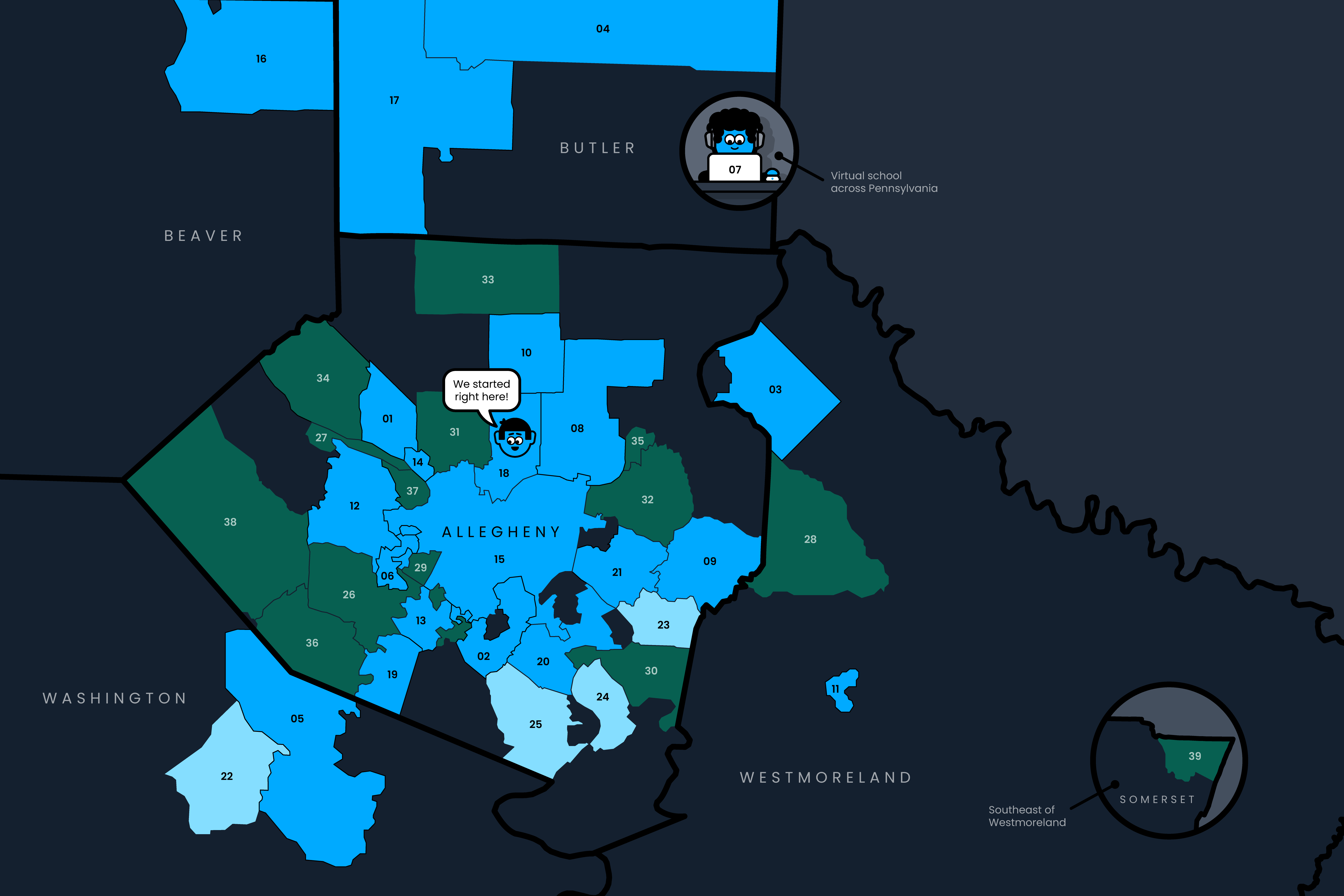 LIGHT school district map