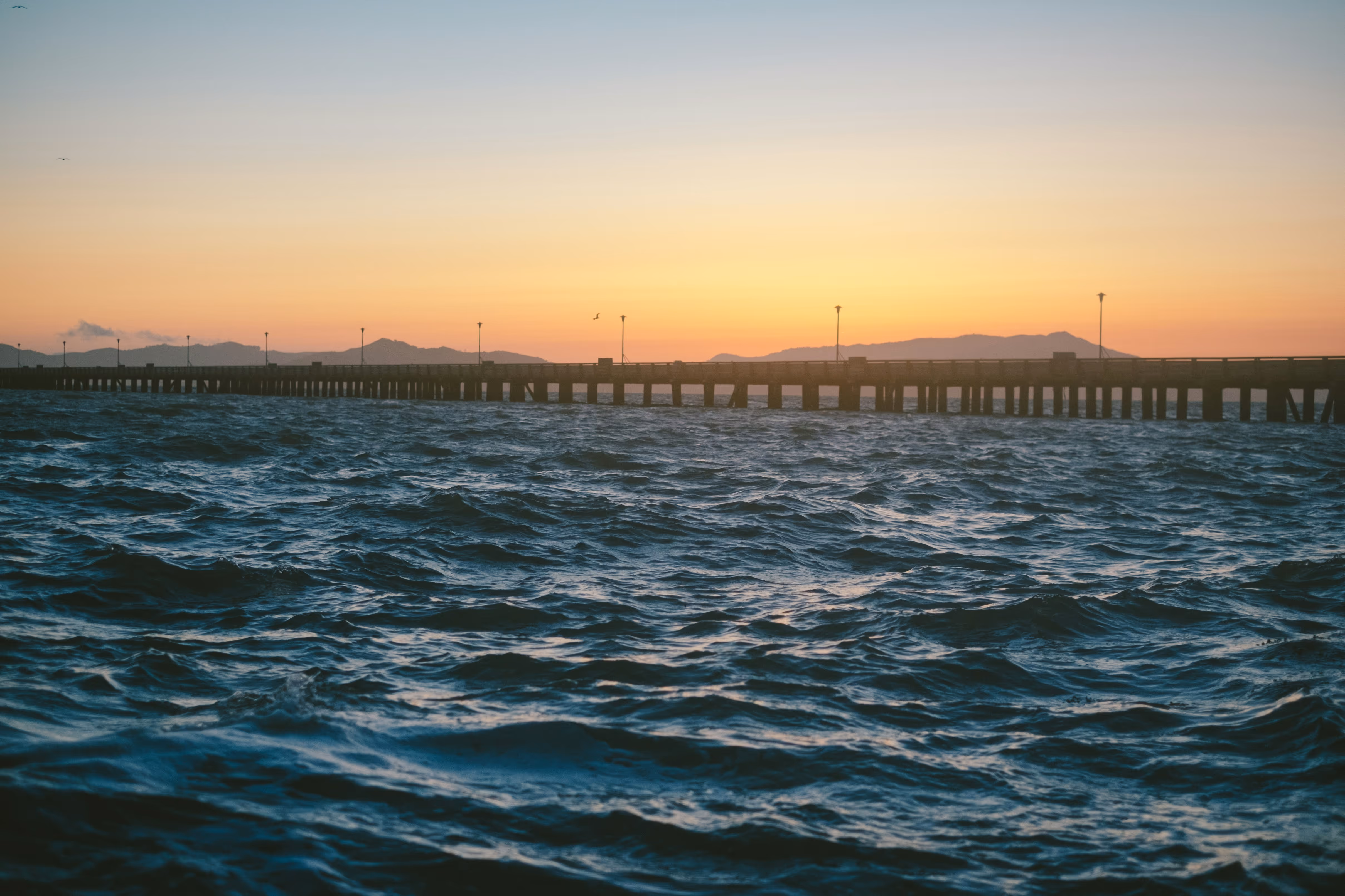 Waves and sunset