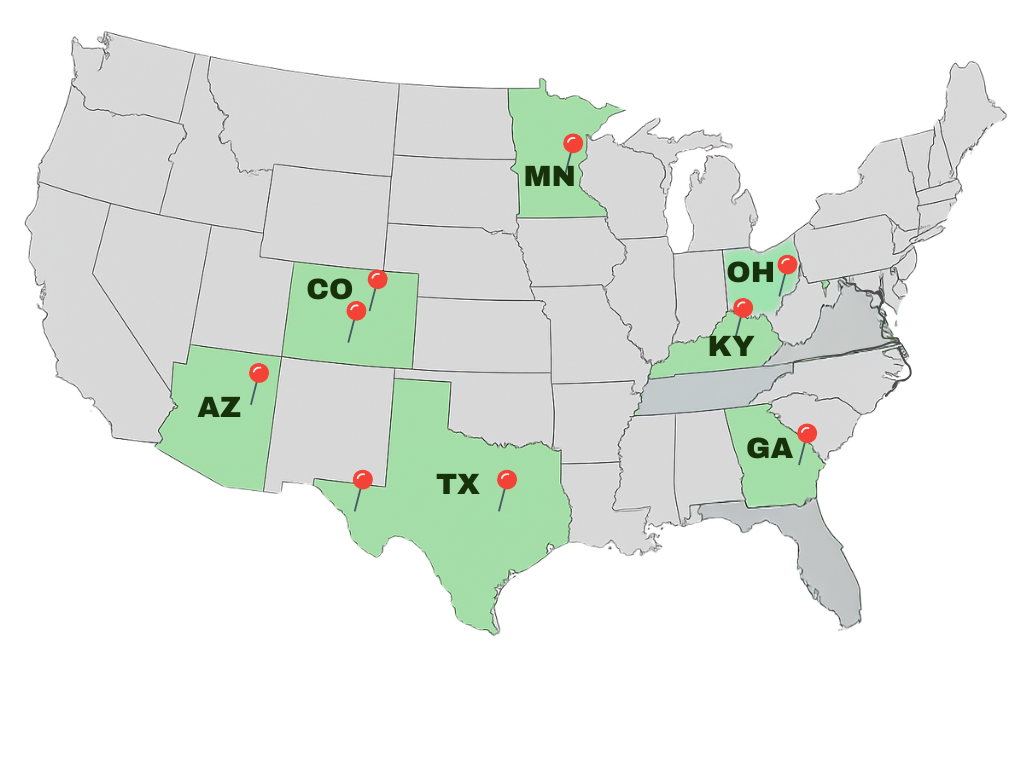 map of all locations we serve