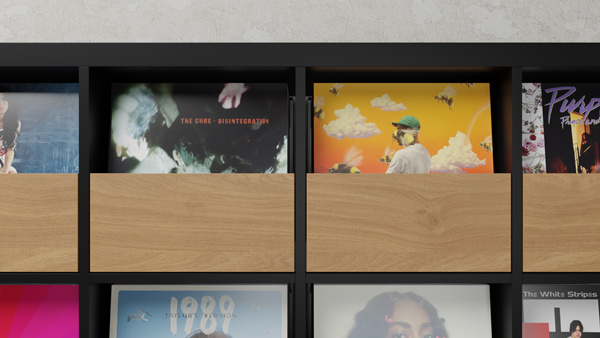 Natural timber vinyl drawer option