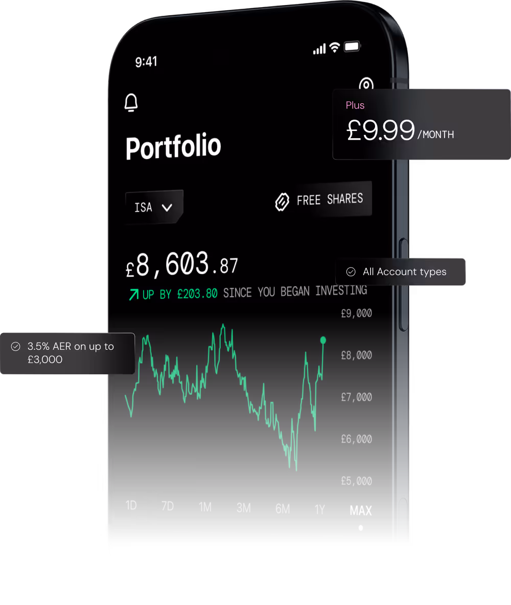 smartphone with freetrade app open
