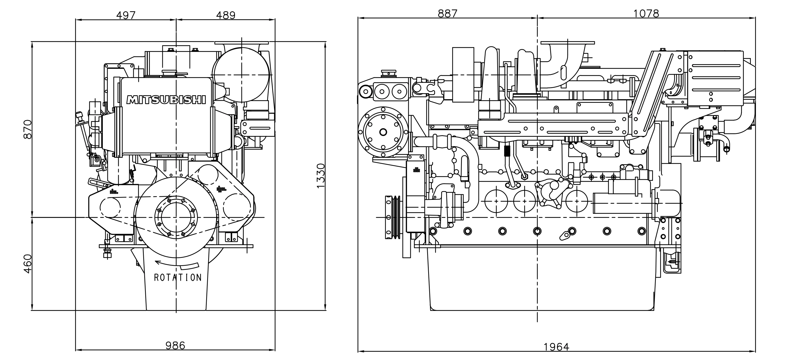 Mitsubishi Marine Engine S6B3-MPTK (Package)