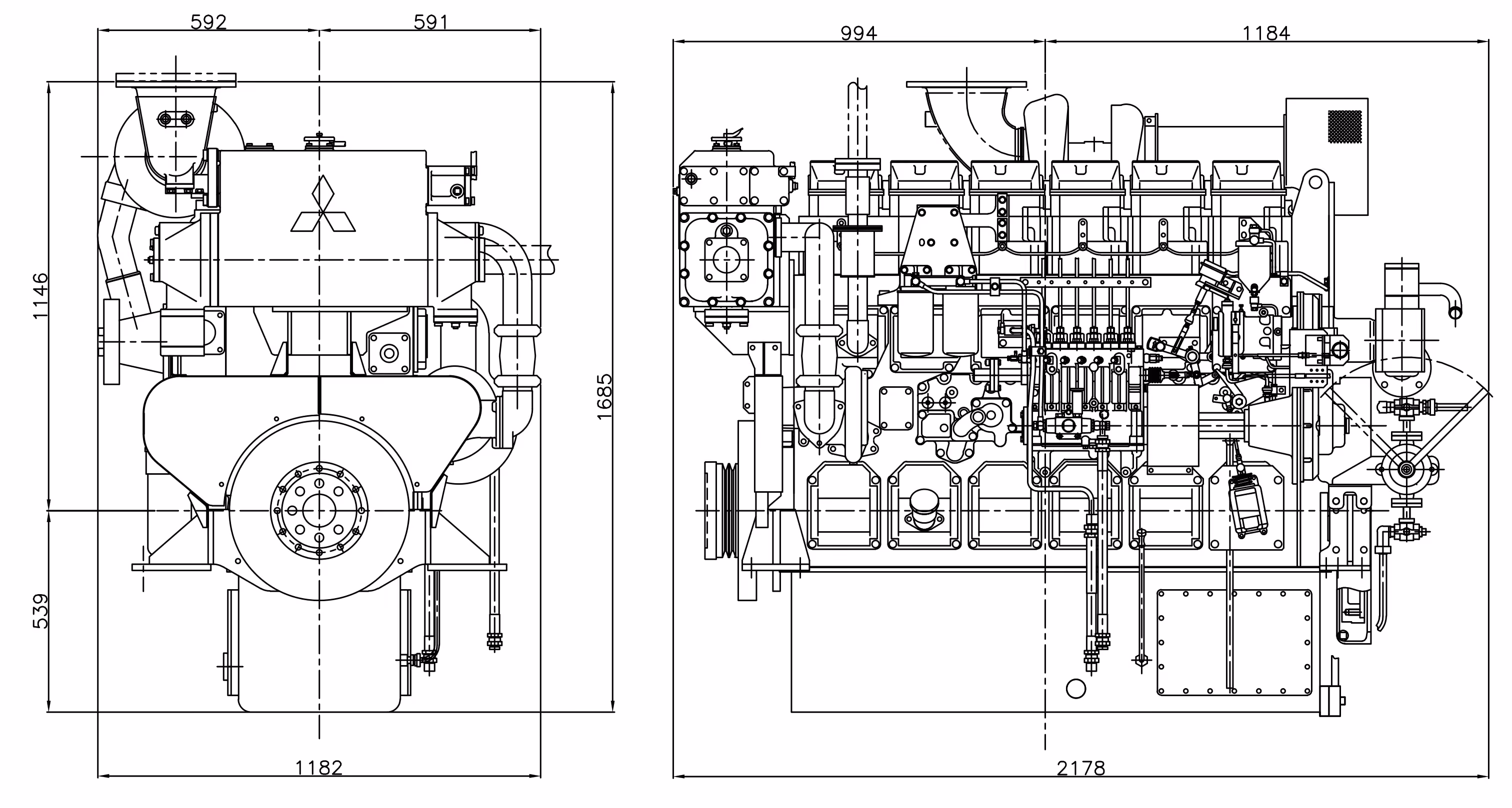 Mitsubishi Marine Engine S6R2-T2MPTK3 (Package)