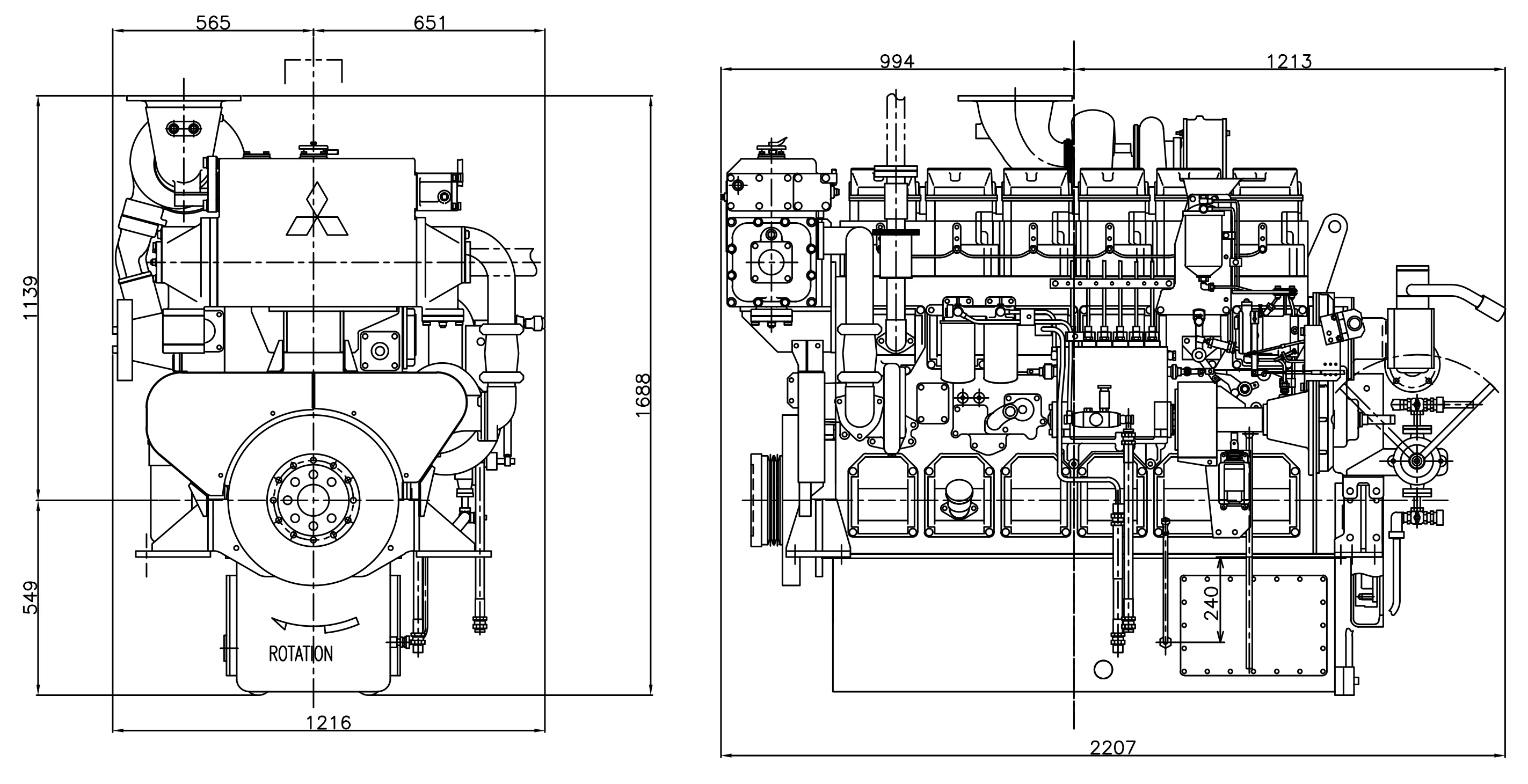 Mitsubishi Marine Engine S6R2-T2MPTK (Package)