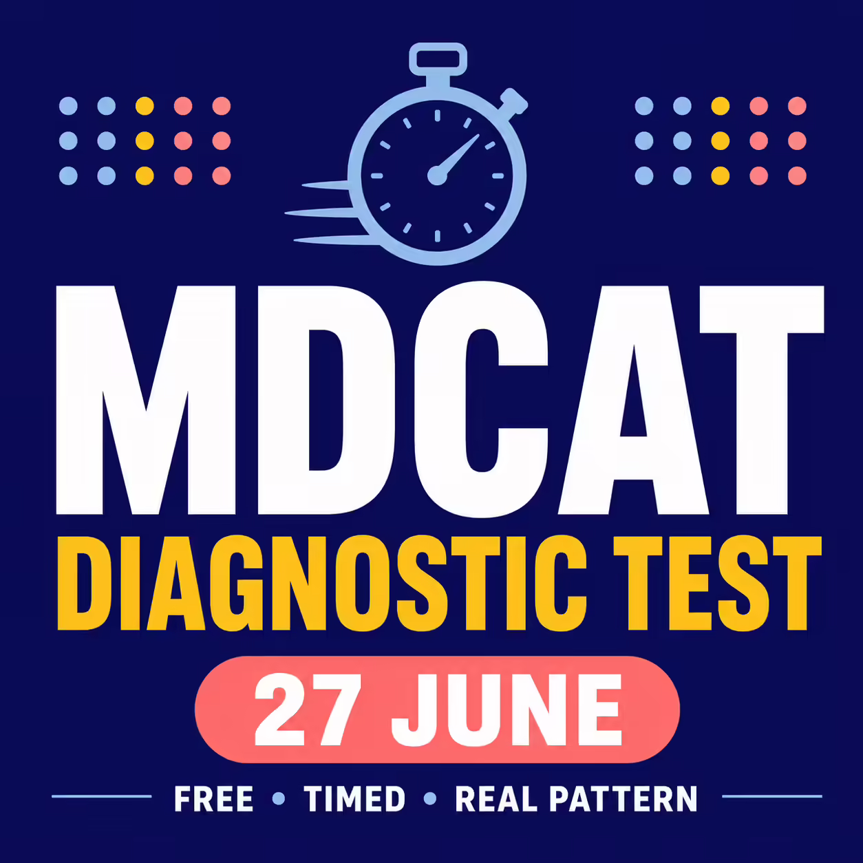 MDCAT Diagnostic Test 2026 — Free Timed Test on 27th June