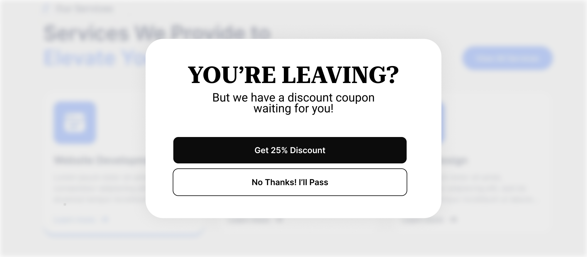 Exit-Intent or Discount Pop-Ups