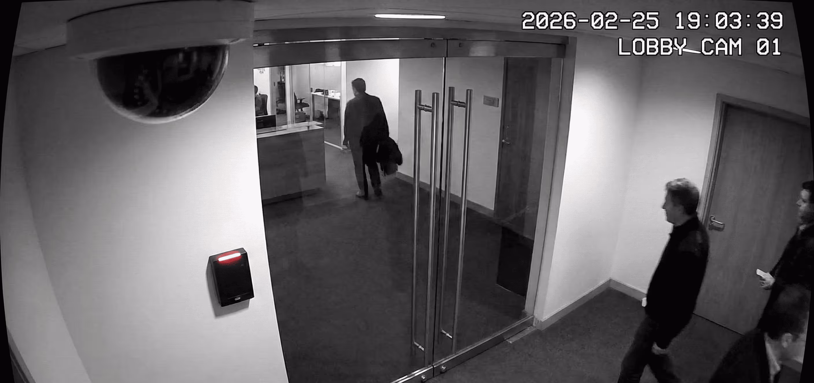 surveillance camera and woman