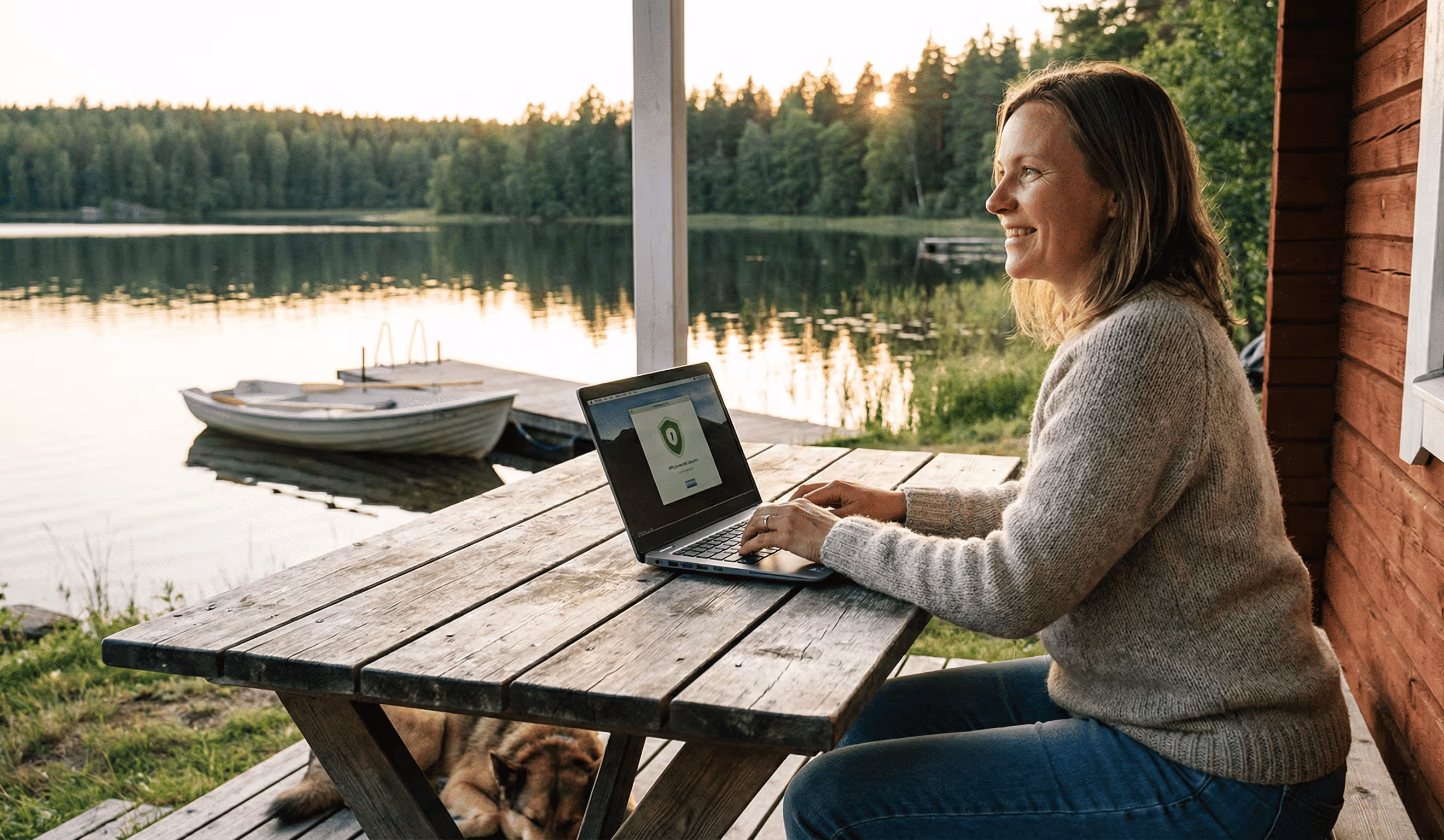 Yrityksen työmies hymyilee NIS2-direktiiville