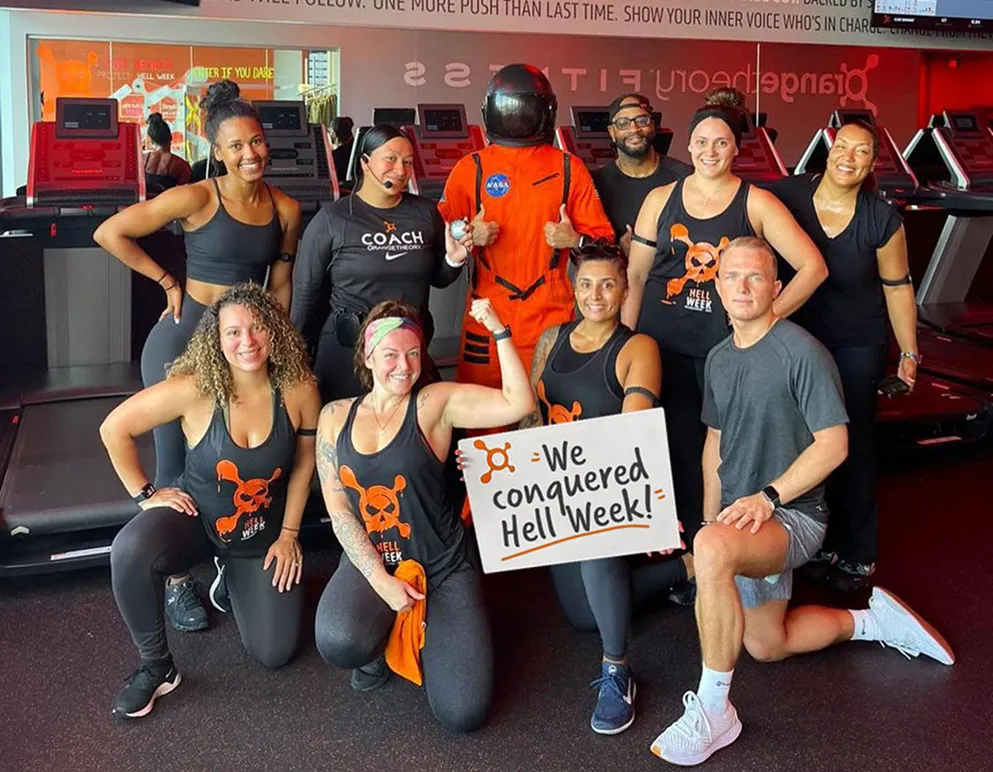 Group of Orangetheory Fitness members finishing Hell Week
