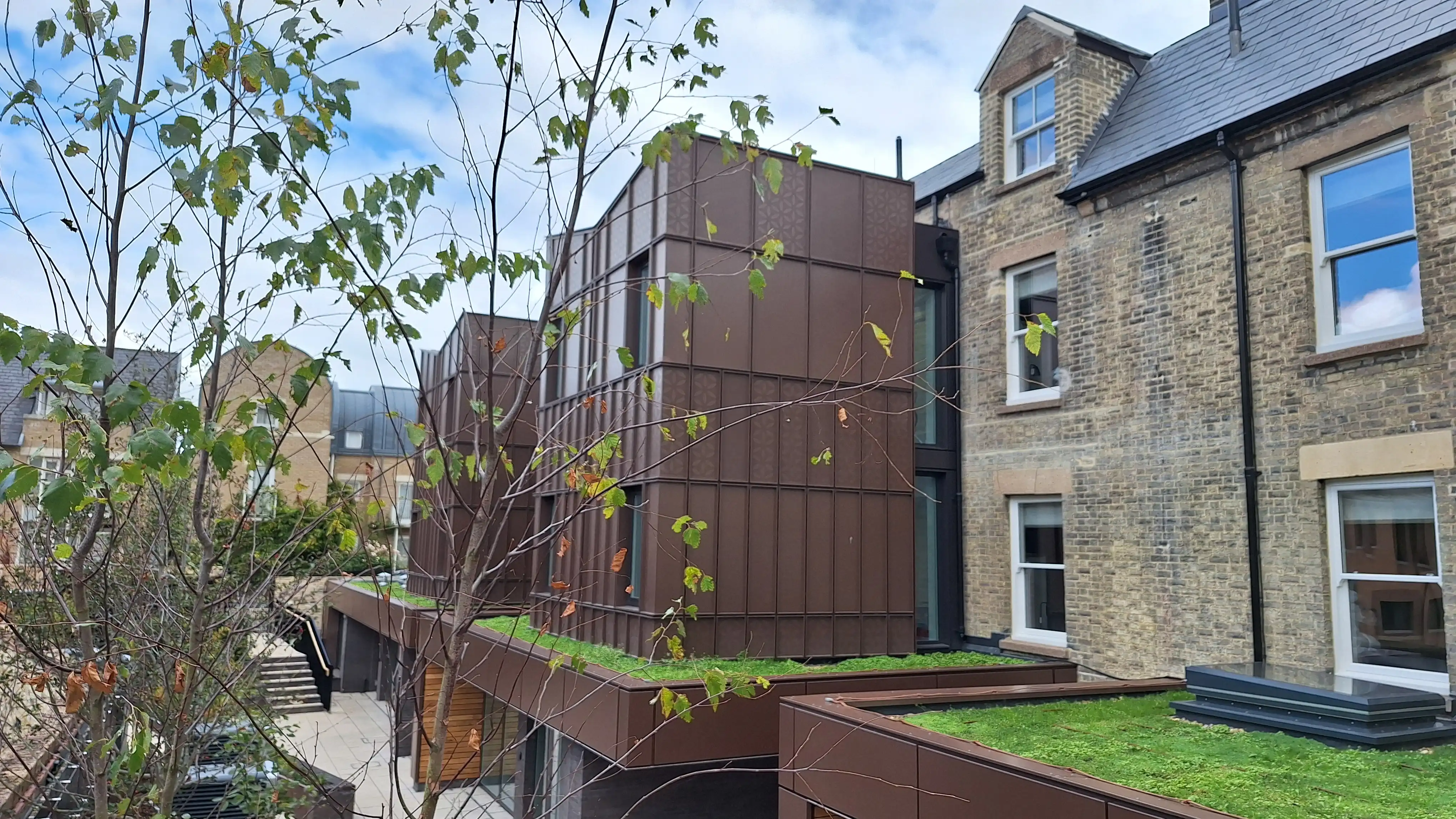 Extensions in the back garden of student properties in Portugal Street, Cambridge
