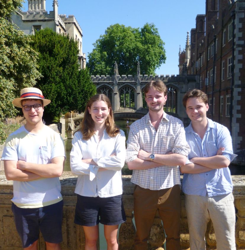 Punt society members pose on Kitchen Bridge