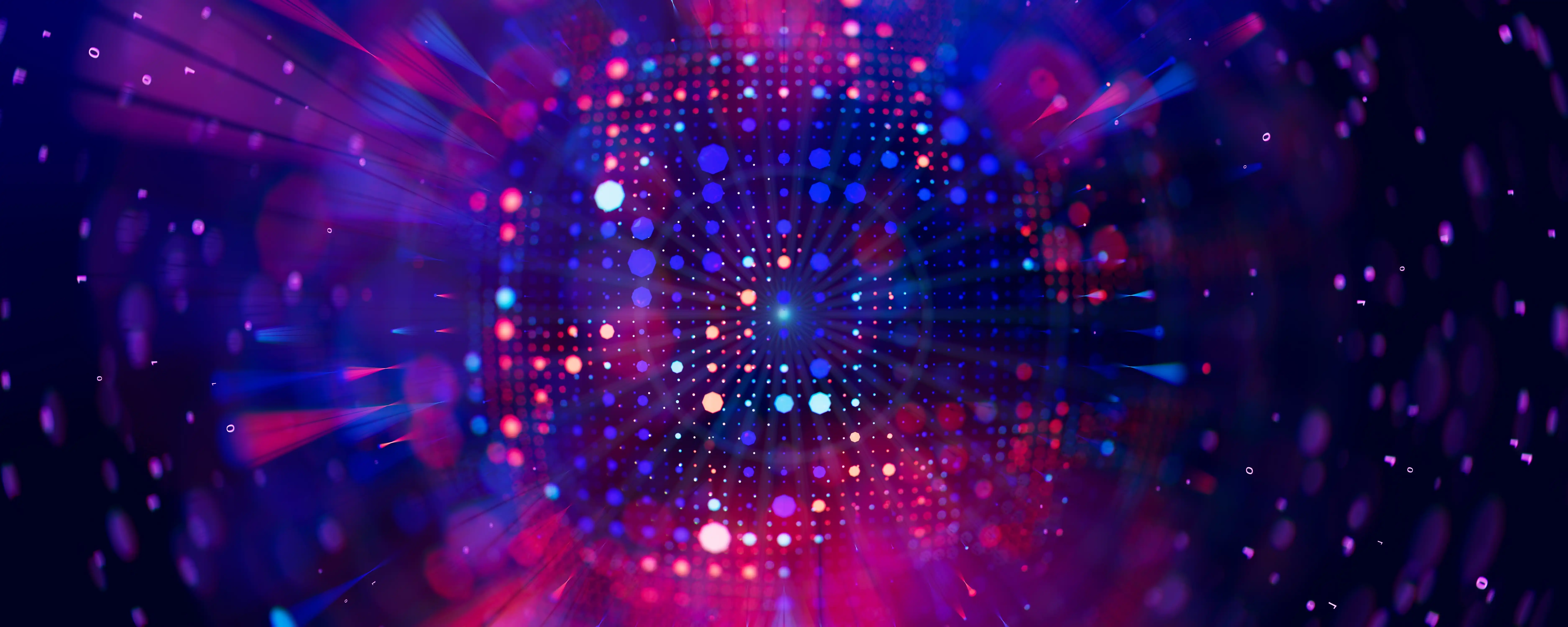 Colourful abstract macro of quantum computing qubit cell