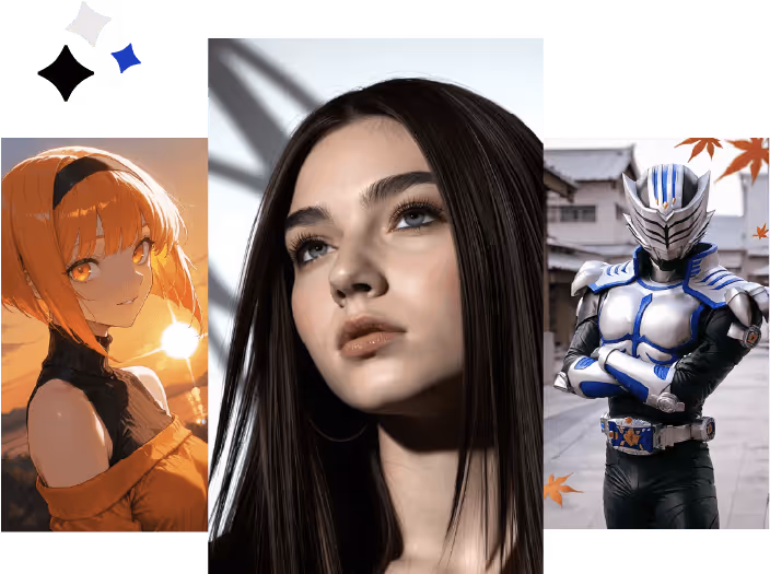 CivitAI LoRA integration featuring AI-generated character images