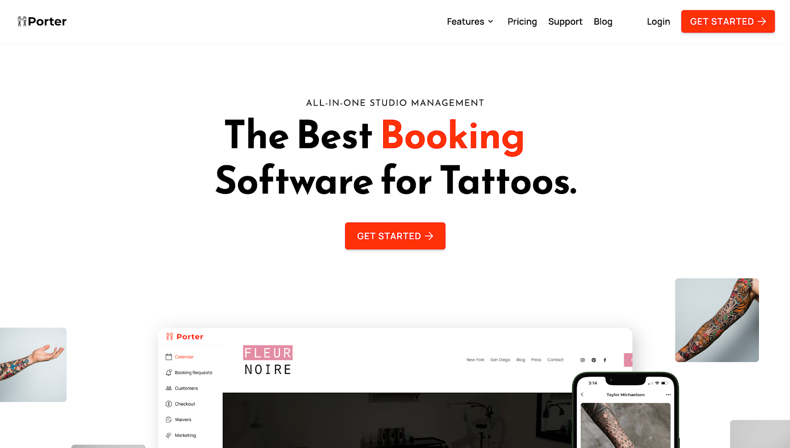 Porter tattoo booking software