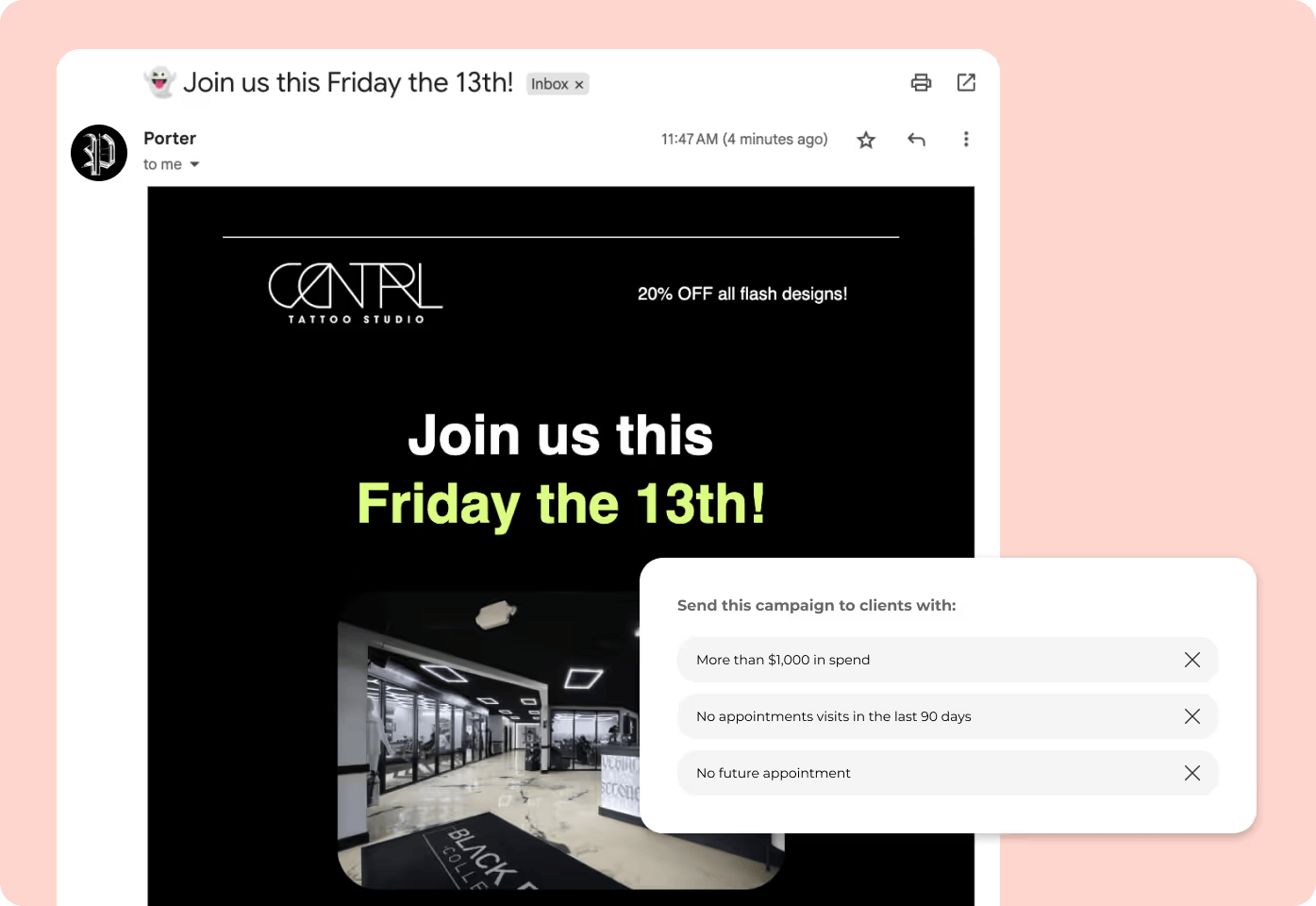 Porter tattoo marketing emails