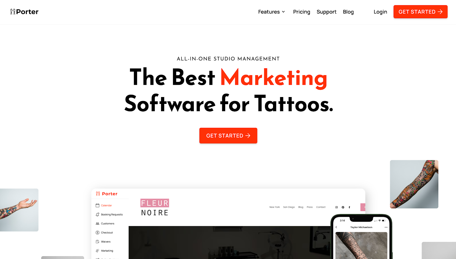 Porter tattoo studio software