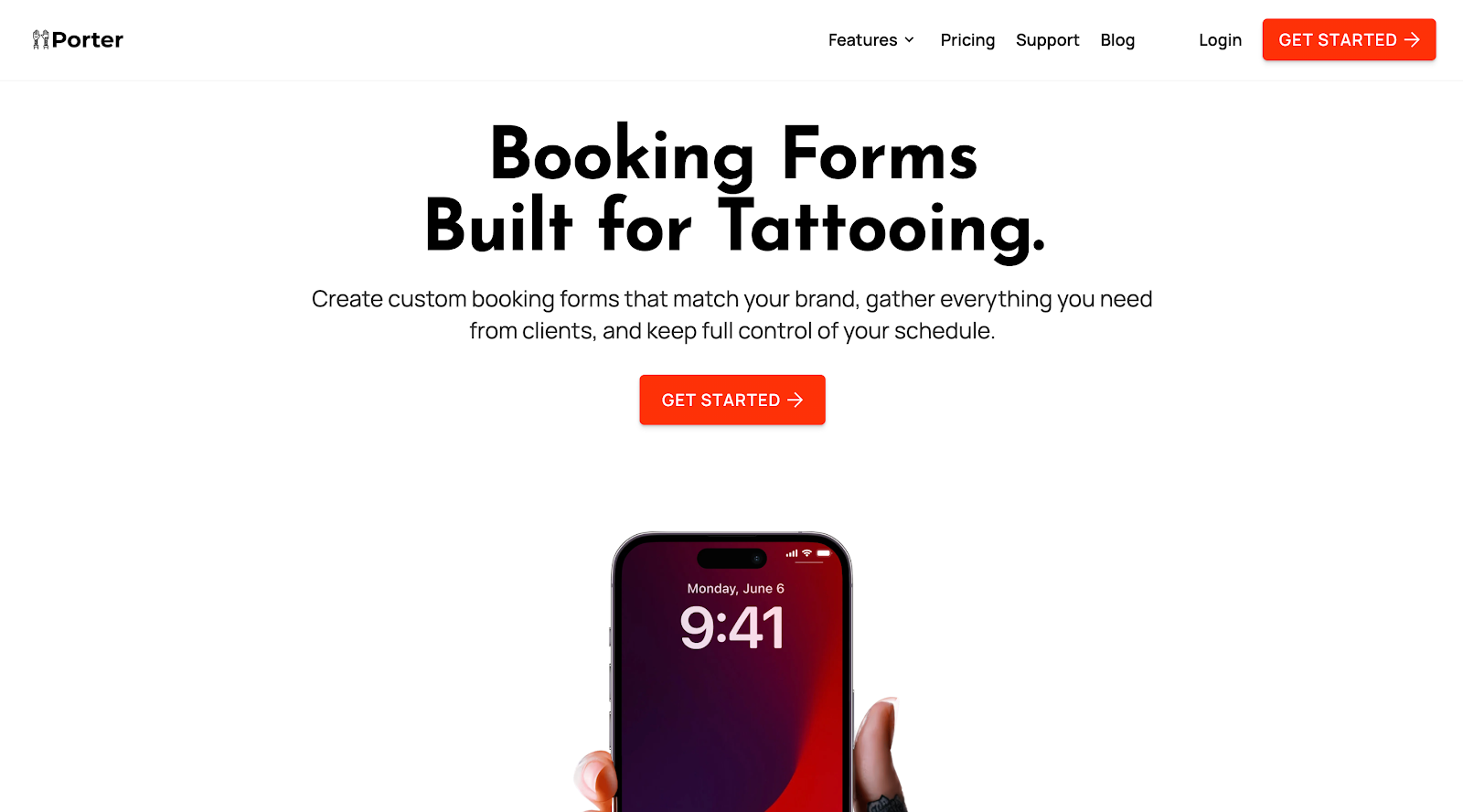 Porter tattoo booking forms