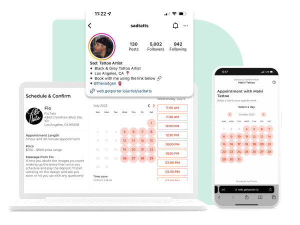 Porter self-service tattoo scheduling platform