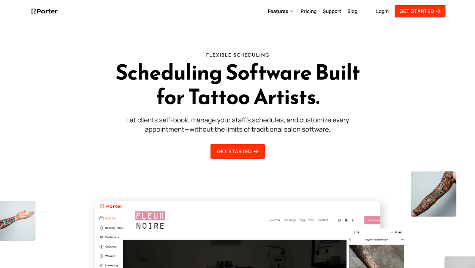 Porter tattoo scheduling software
