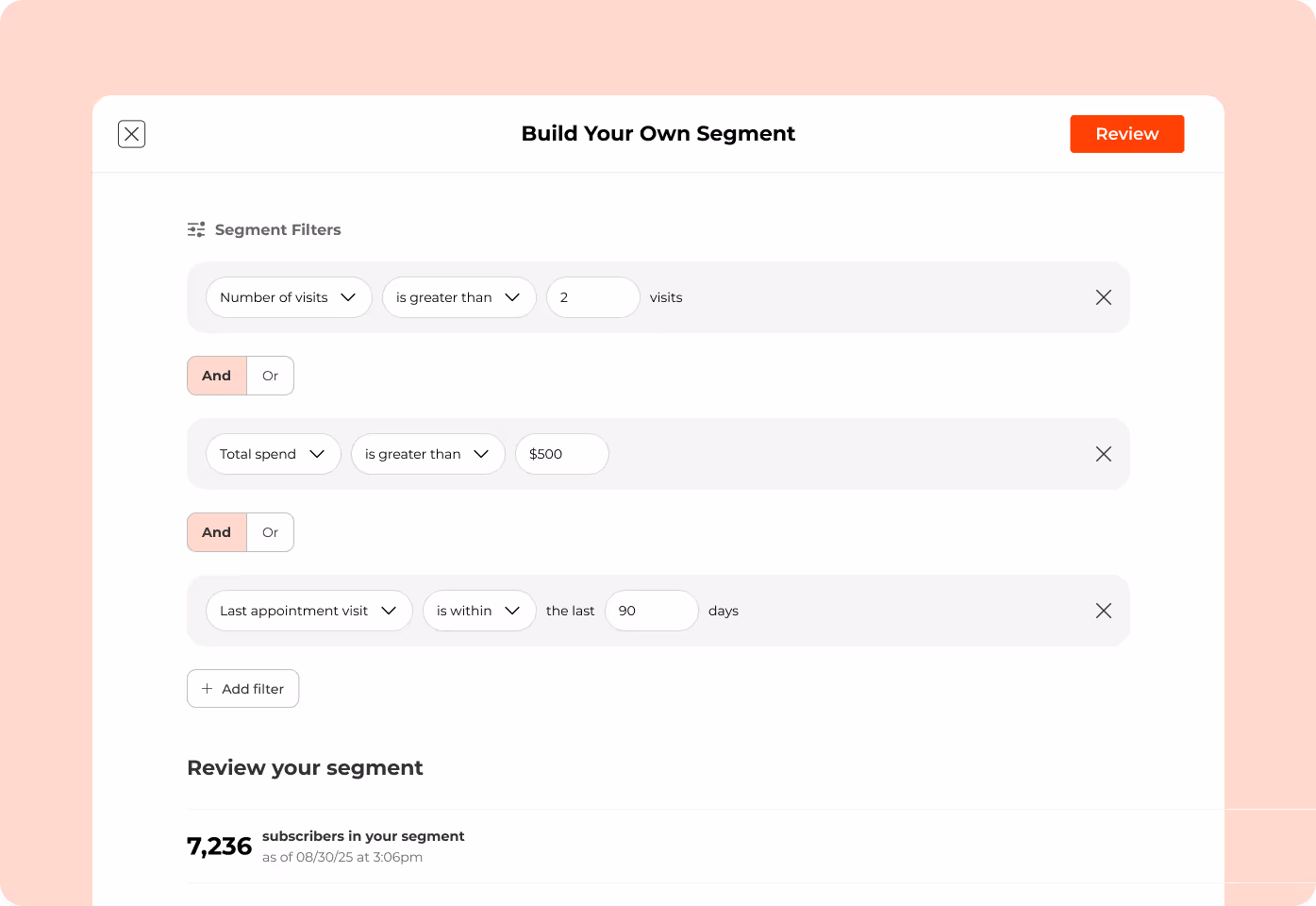 Client segmentation for a marketing campaign in Porter