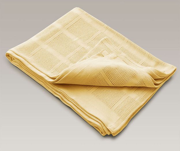 Bauwolldecke Karo 150x201 gelb