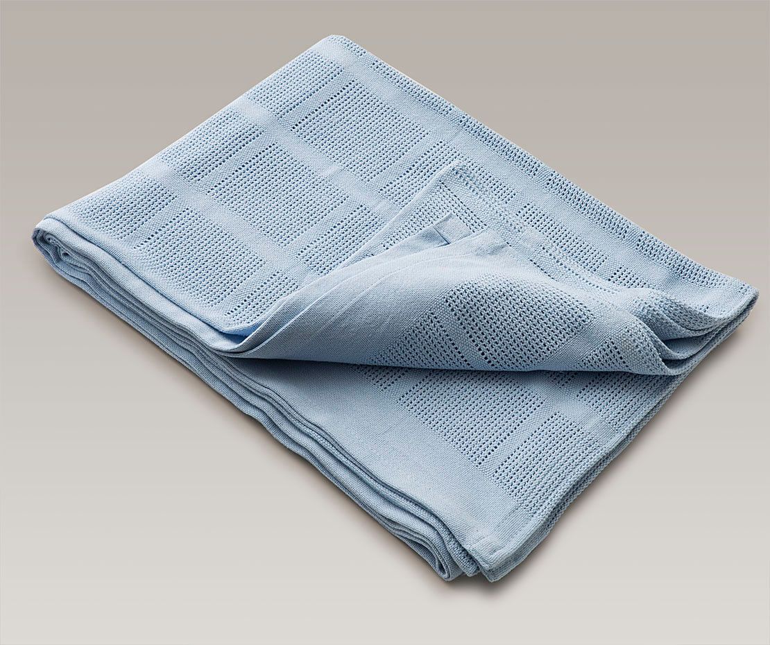 Bauwolldecke Karo 150x200 blau