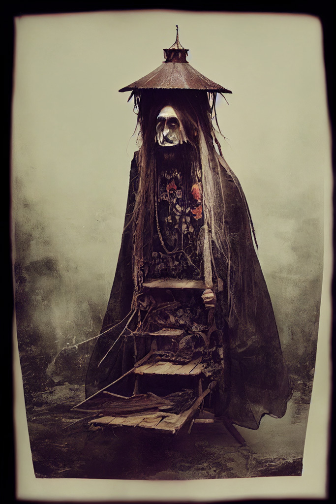 baba yaga by Paolo Roversi using Midjourney --test --creative prompt for visual reinterpretation