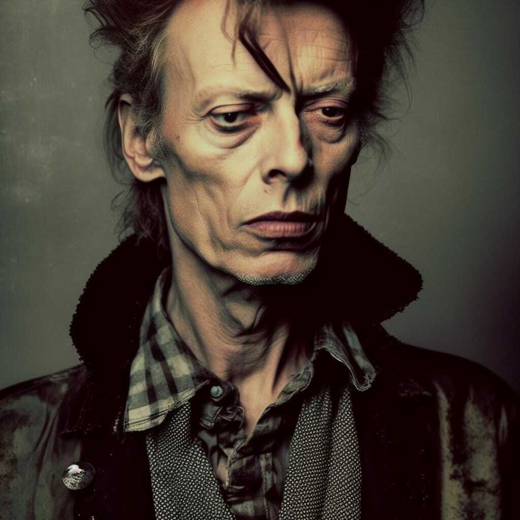 Midjourney prompt for guerilla Rock Star by Vivienne Westwood, photograph by Anton Corbijn, showcasing AI image generation techniques and artist styles.