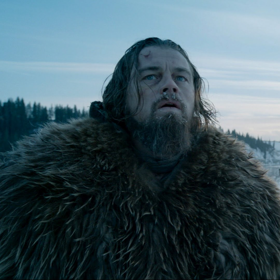 Midjourney prompt for generating cinematic scenes inspired by The Revenant, featuring detailed character expressions and natural landscapes.