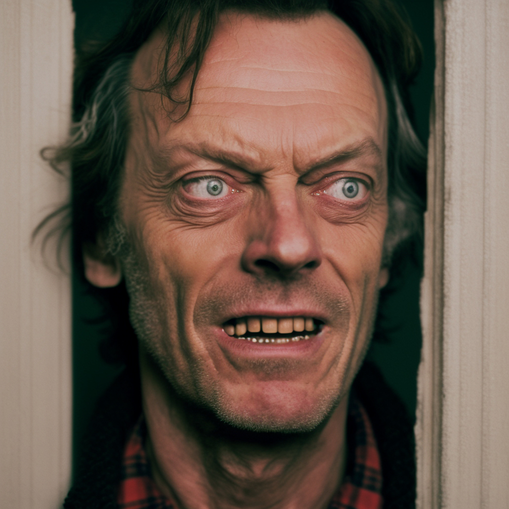 Midjourney prompt showcasing character expression, detail attention, and composition techniques in AI image generation.