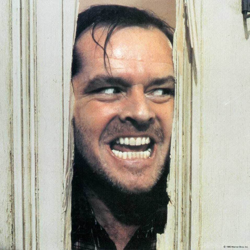 Midjourney prompt engineering techniques for generating horror-themed images inspired by iconic scenes like The Shining.