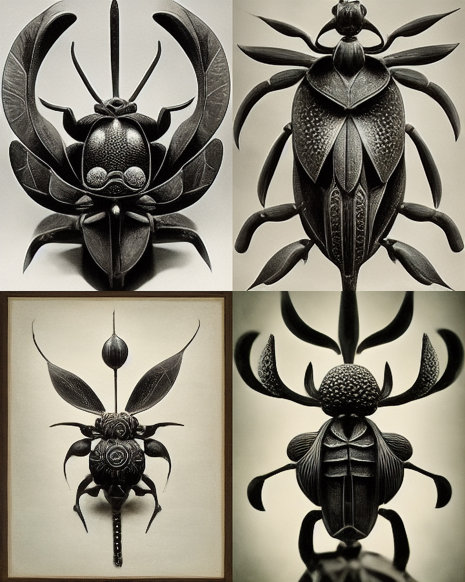 Midjourney prompt for samurai beetle art, showcasing iterative image generation and style swaps in V3.