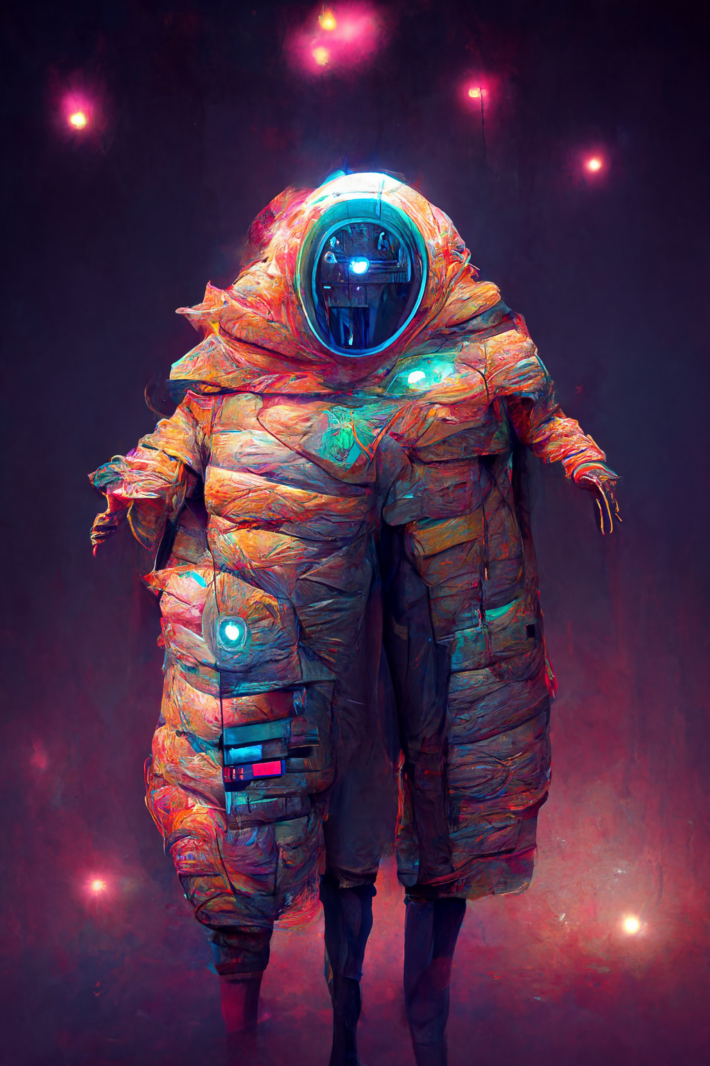 Midjourney prompt for unibody costume design in V3, showcasing iterative image generation and style swap techniques.
