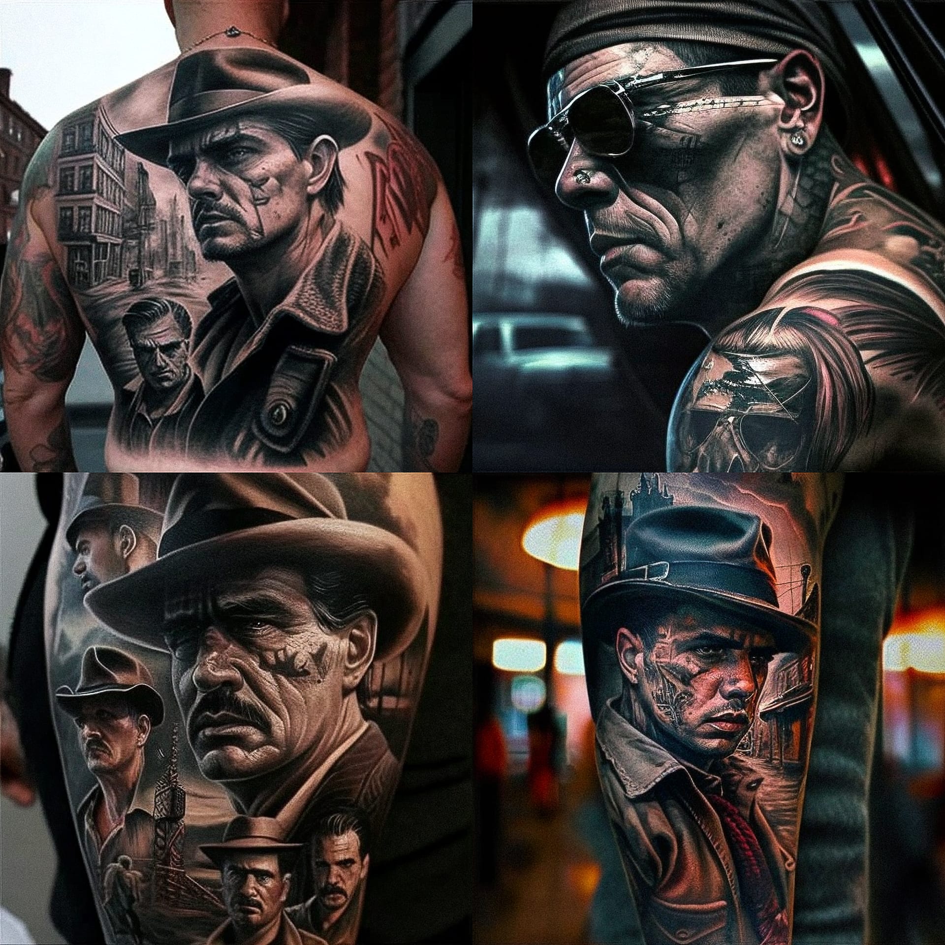 Tattoo designs featuring Midjourney prompt techniques, Sailor Jerry influences, artistic styles, detailed character portraits, version 4 capabilities.