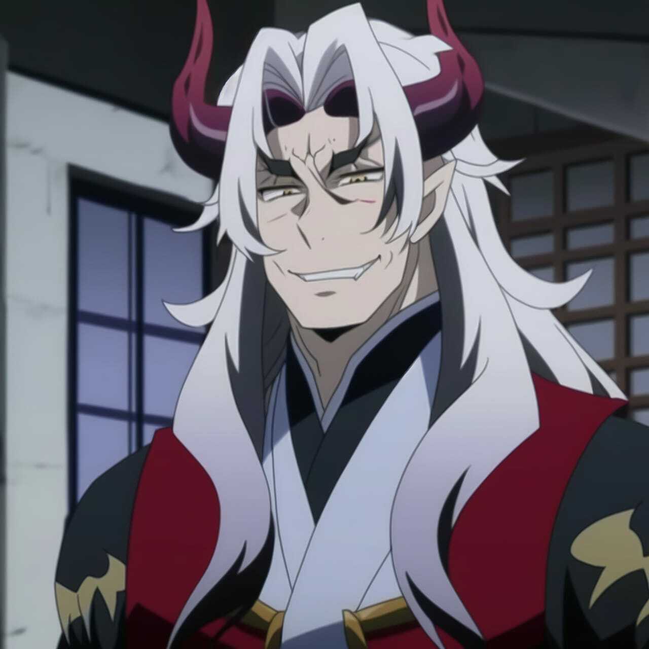 Chernobog character design in anime style, showcasing Midjourney prompt techniques for dynamic compositions.