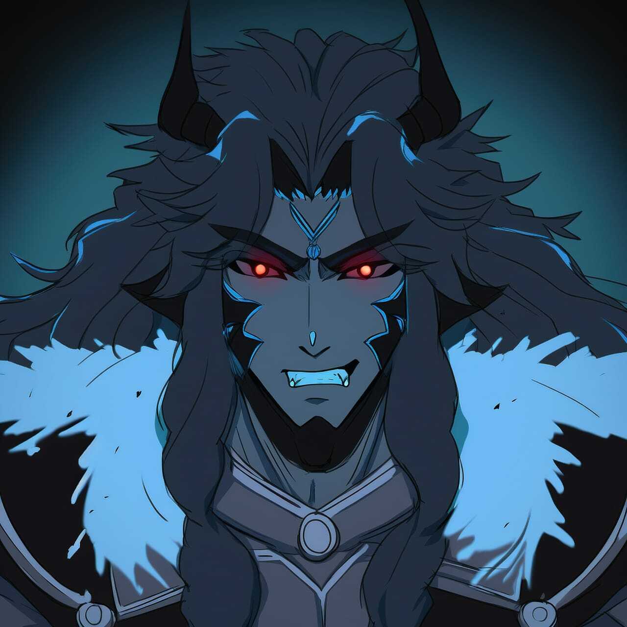 Chernobog character illustration showcasing Midjourney prompt engineering for anime styles.