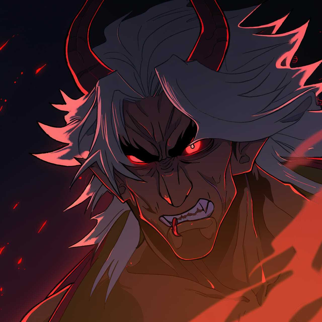 Chernobog character illustration in anime style, showcasing Midjourney prompt techniques for dynamic compositions.