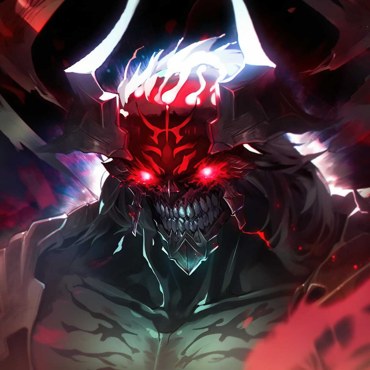 Chernobog character design in Midjourney --niji, showcasing dark themes and dynamic composition. Effective prompt engineering for anime styles.