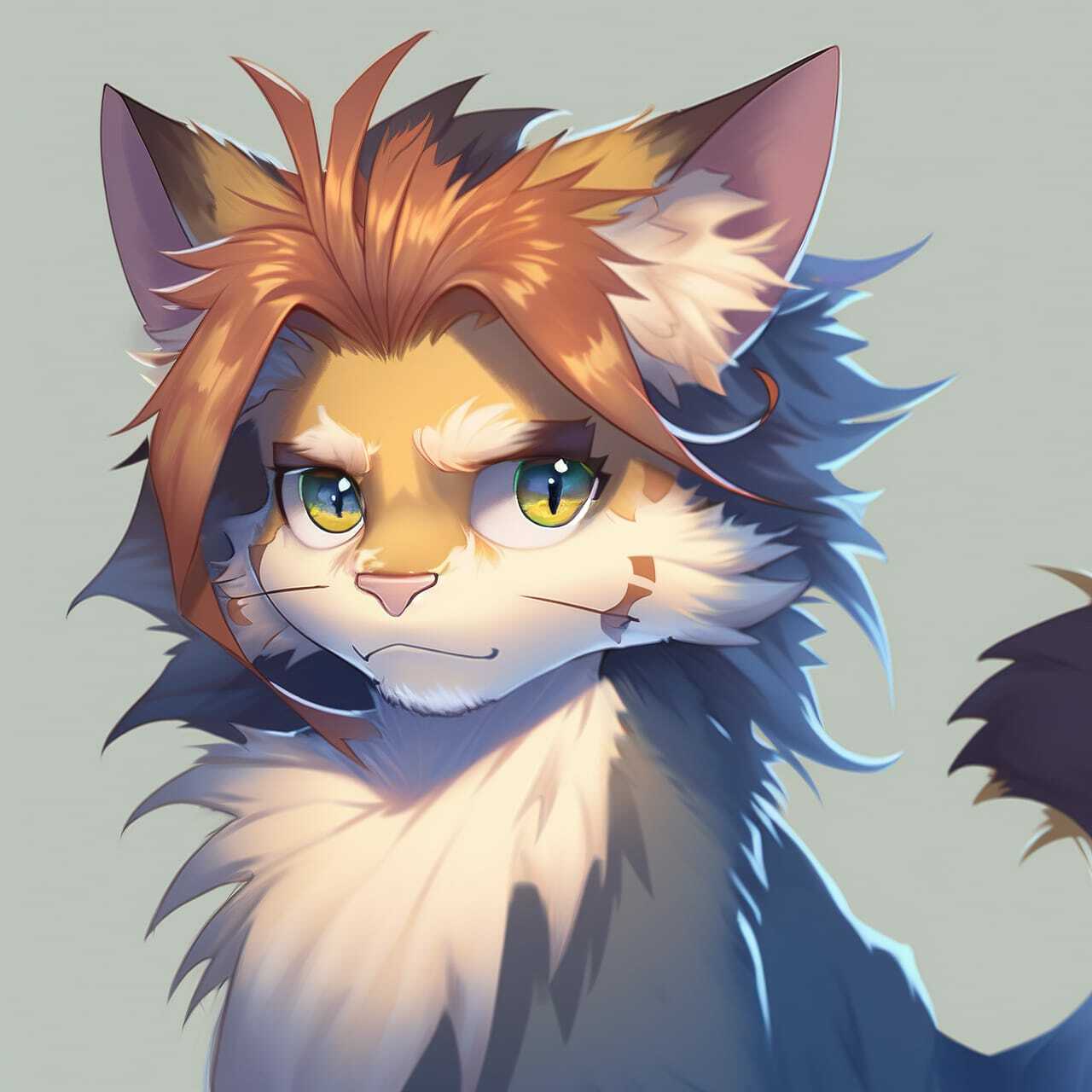 Cute Mainecoon cat styled with Midjourney --niji prompt for anime text-to-image generation.