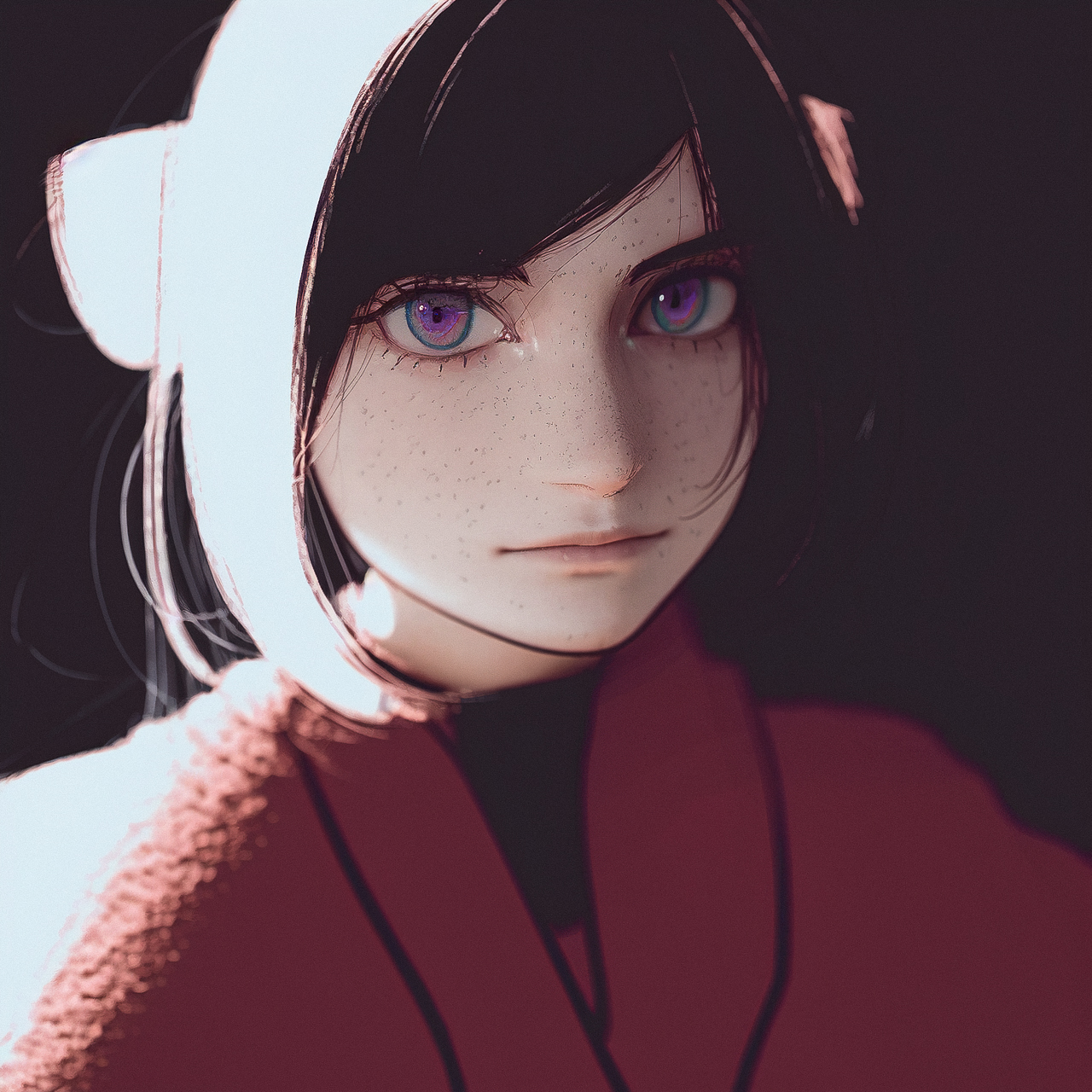 Shojo anime style character portrait generated with Midjourney prompt, showcasing detailed facial features and vibrant colors.