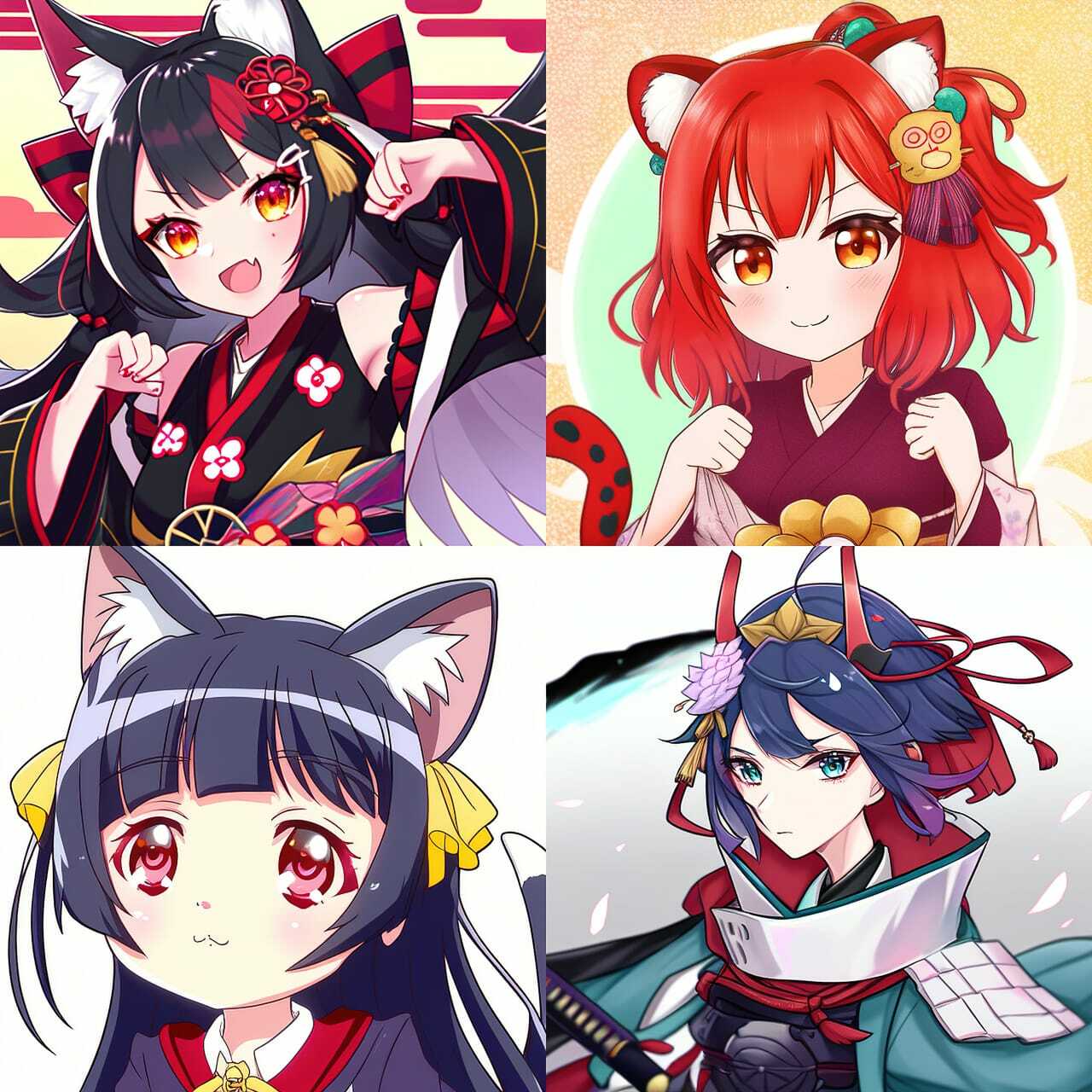 Kodomomuke anime style --niji showcasing diverse characters, emphasizing Midjourney prompt engineering for anime text-to-image generation.