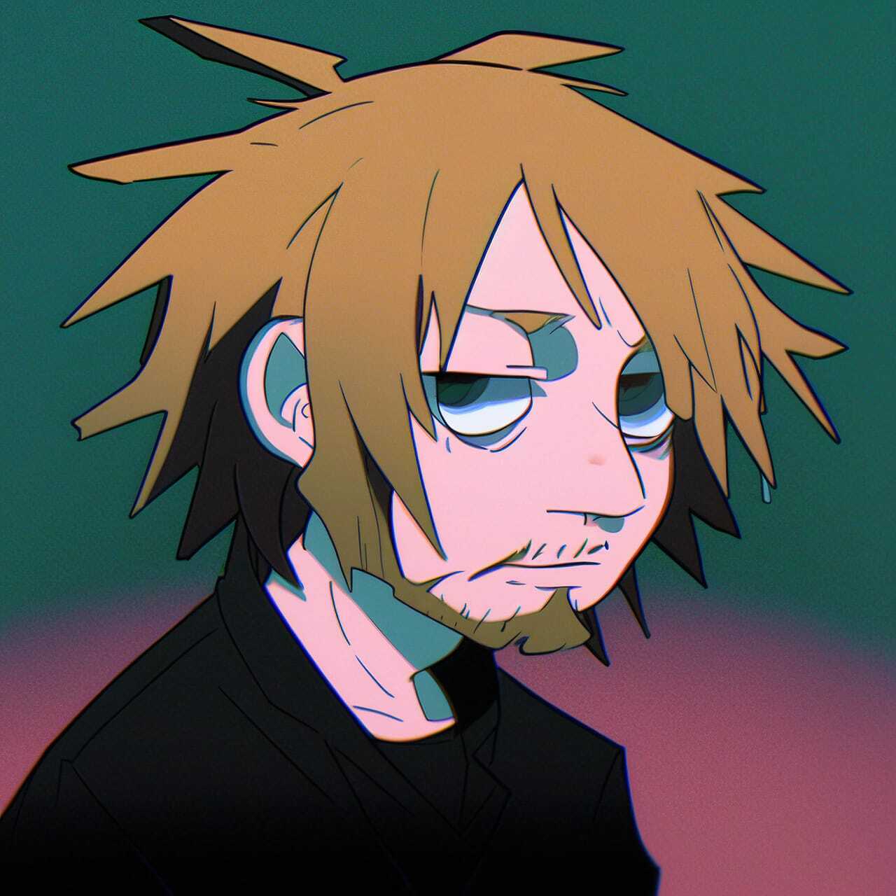 Midjourney prompt engineering for anime styles, featuring character with spiky hair, exploring --niji capabilities.